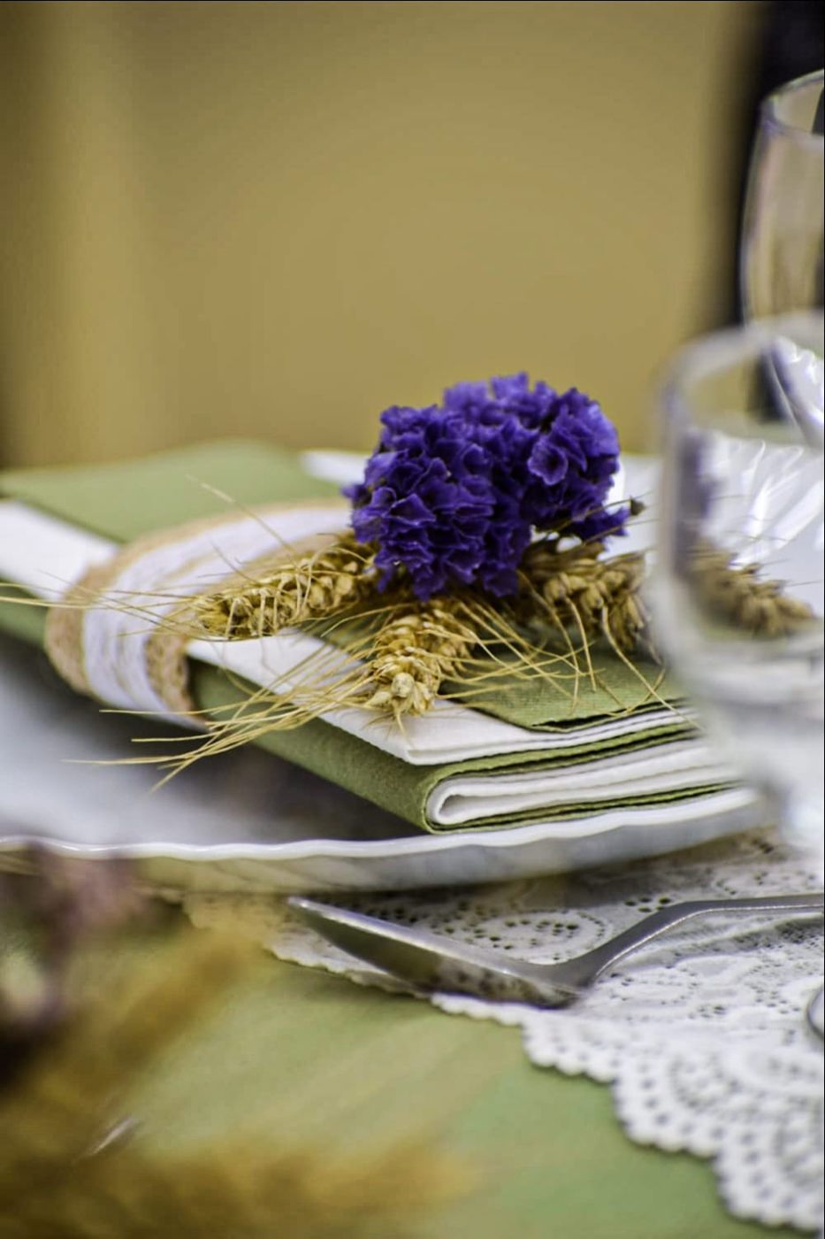 Décoration de mariage en fleurs séchées
